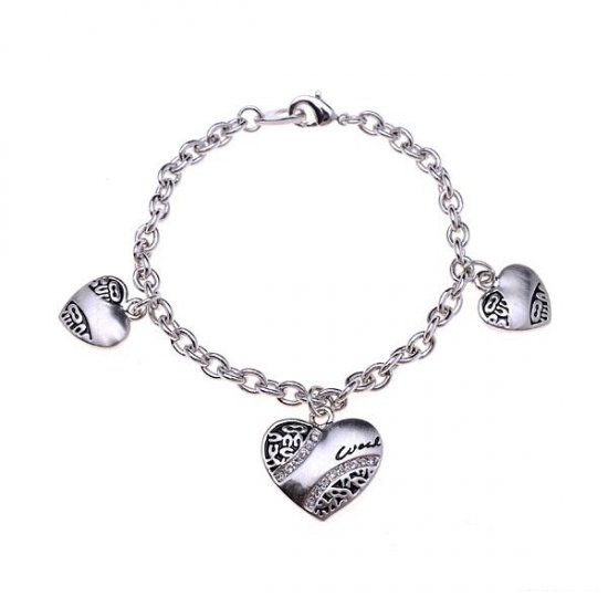 Coach Heart Signature Silver Bracelets ALF - Click Image to Close